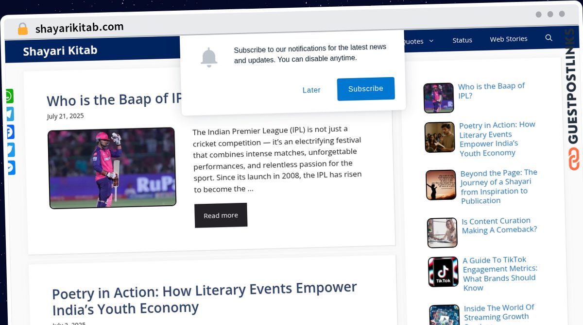 Publish Guest Post on shayarikitab.com