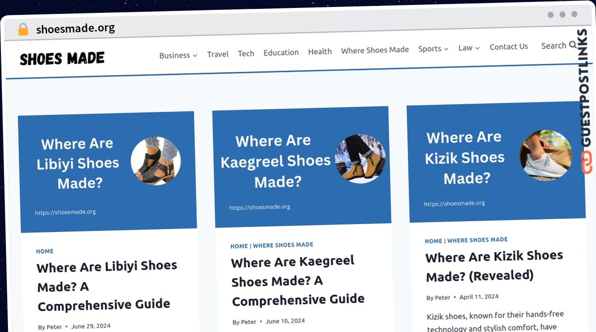 Publish Guest Post on shoesmade.org