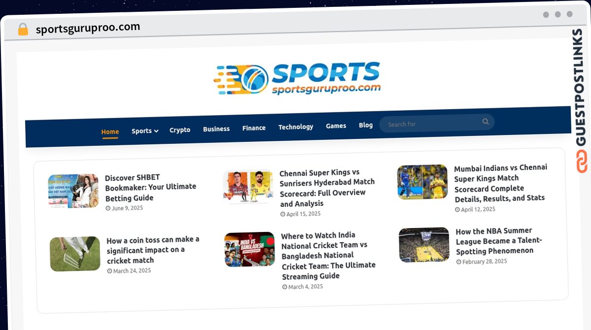 Publish Guest Post on sportsguruproo.com