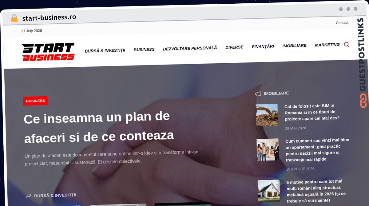Publish Guest Post on start-business.ro