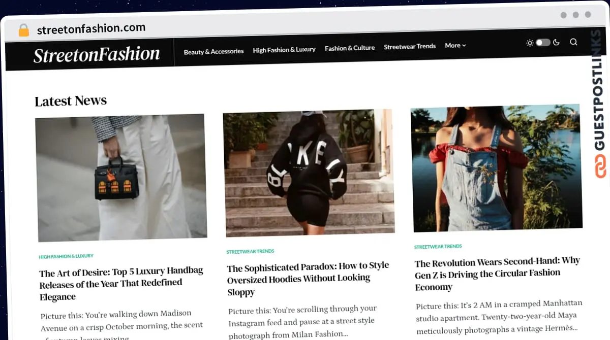 Publish Guest Post on streetonfashion.com