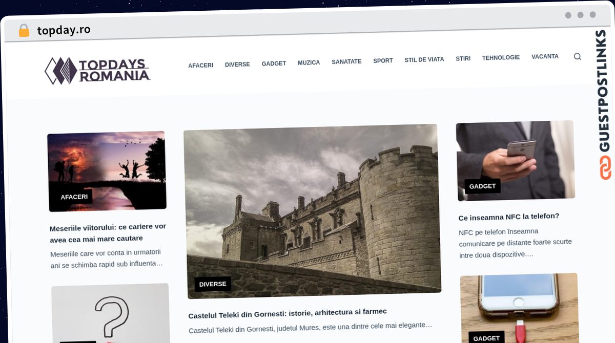 Publish Guest Post on topday.ro
