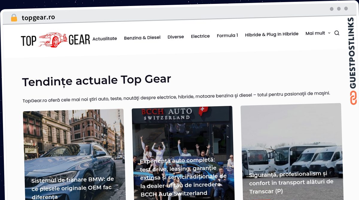 Publish Guest Post on topgear.ro