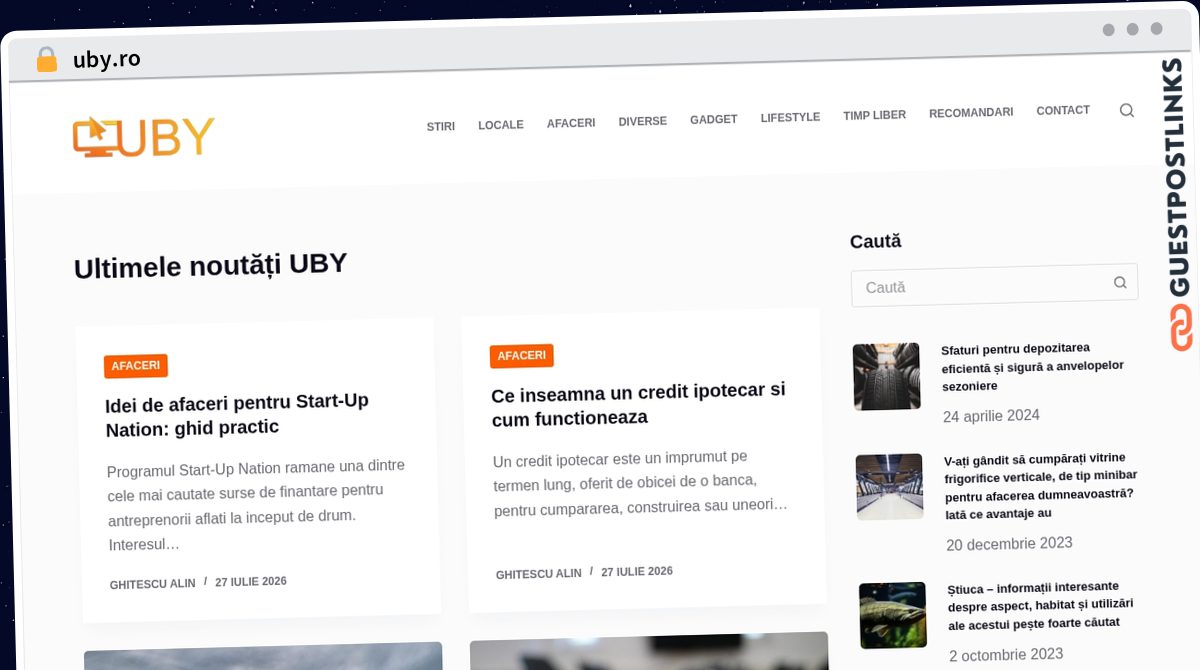 Publish Guest Post on uby.ro