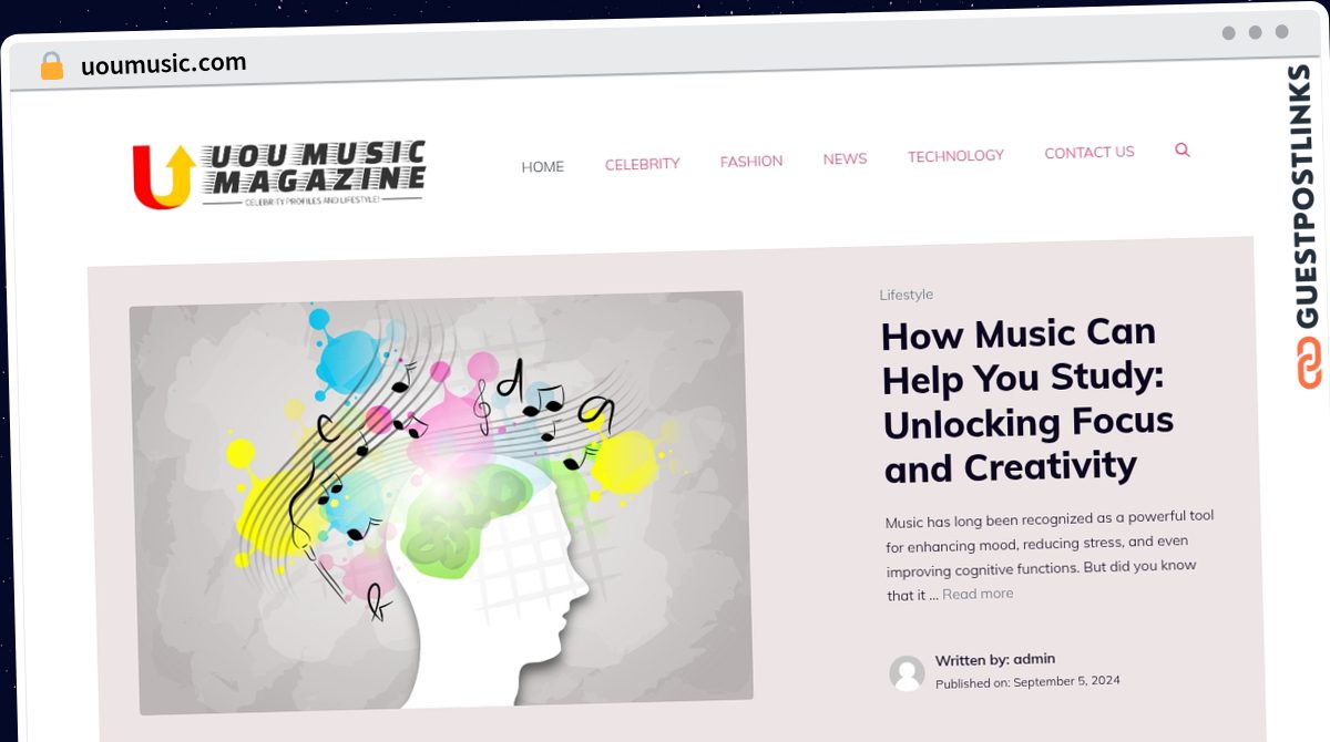 Publish Guest Post on uoumusic.com