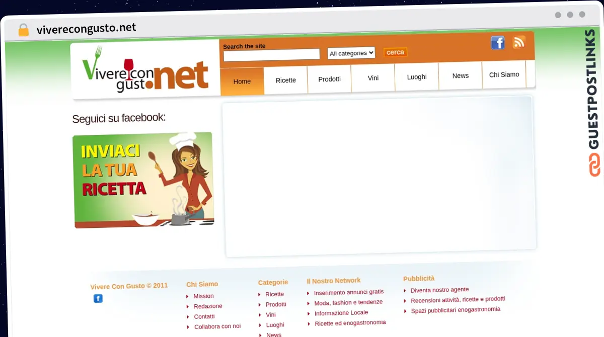 Publish Guest Post on viverecongusto.net