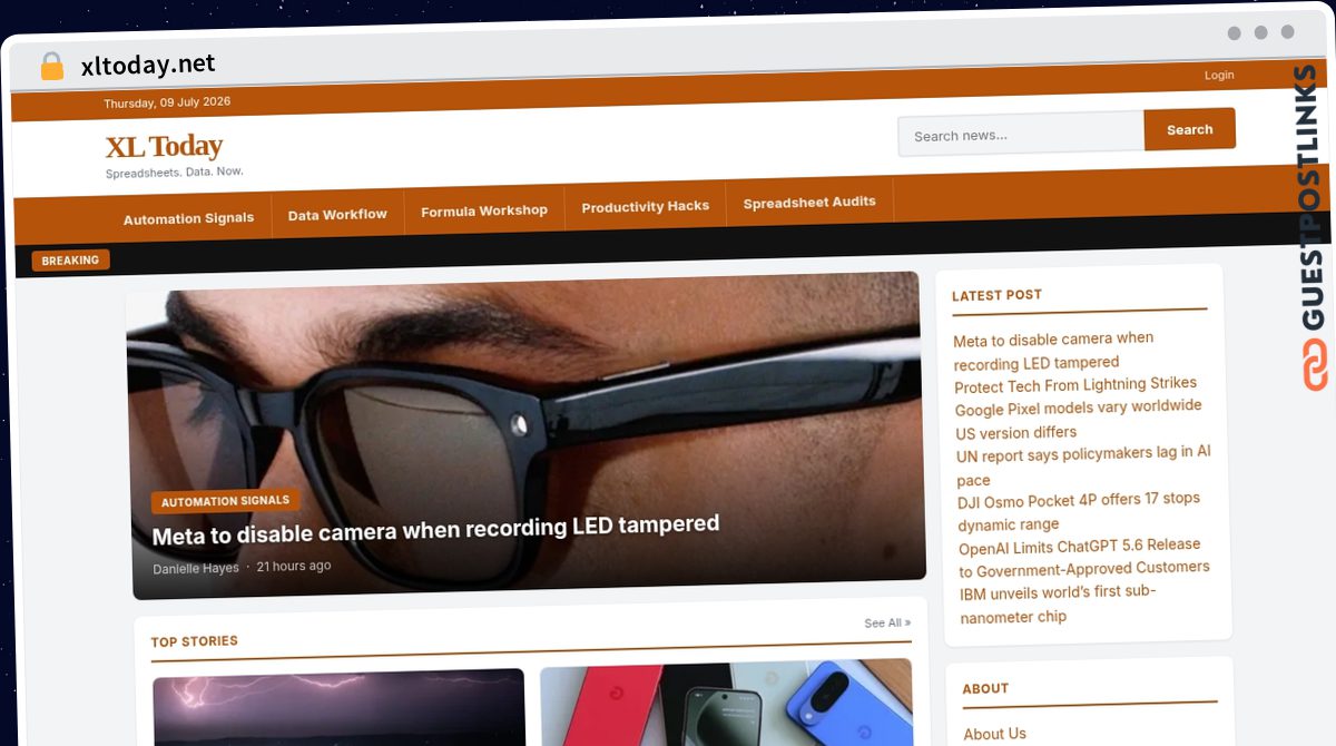 Publish Guest Post on xltoday.net