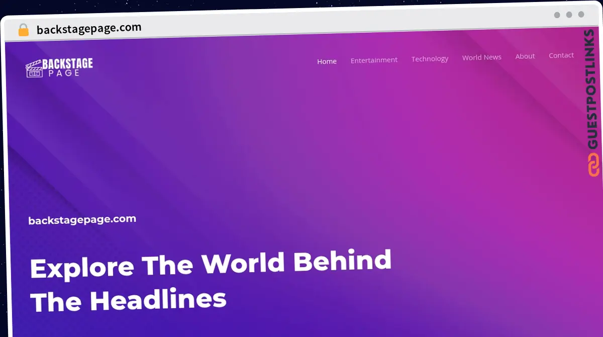 Publish Guest Post on backstagepage.com