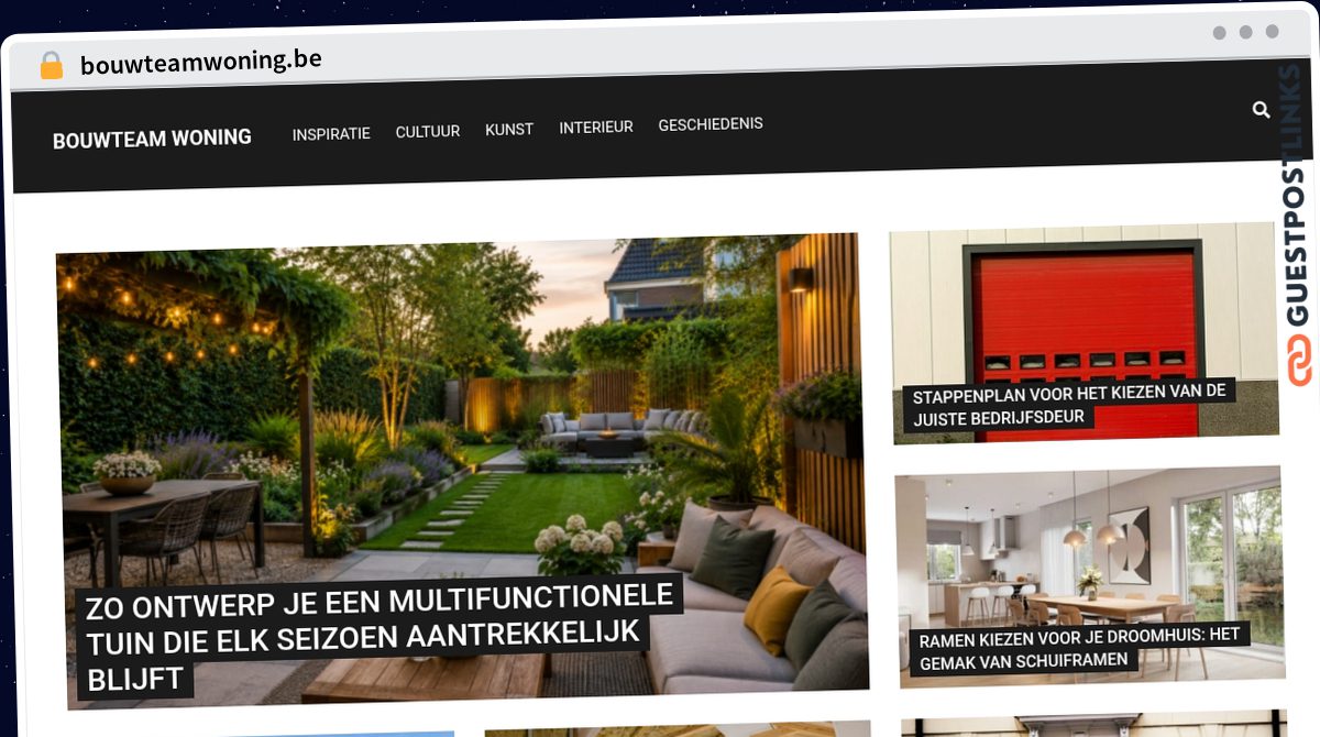 Publish Guest Post on bouwteamwoning.be
