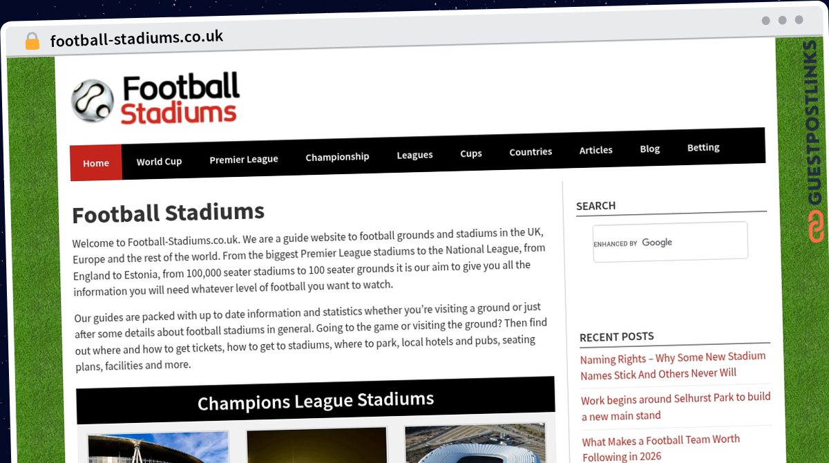Publish Guest Post on football-stadiums.co.uk