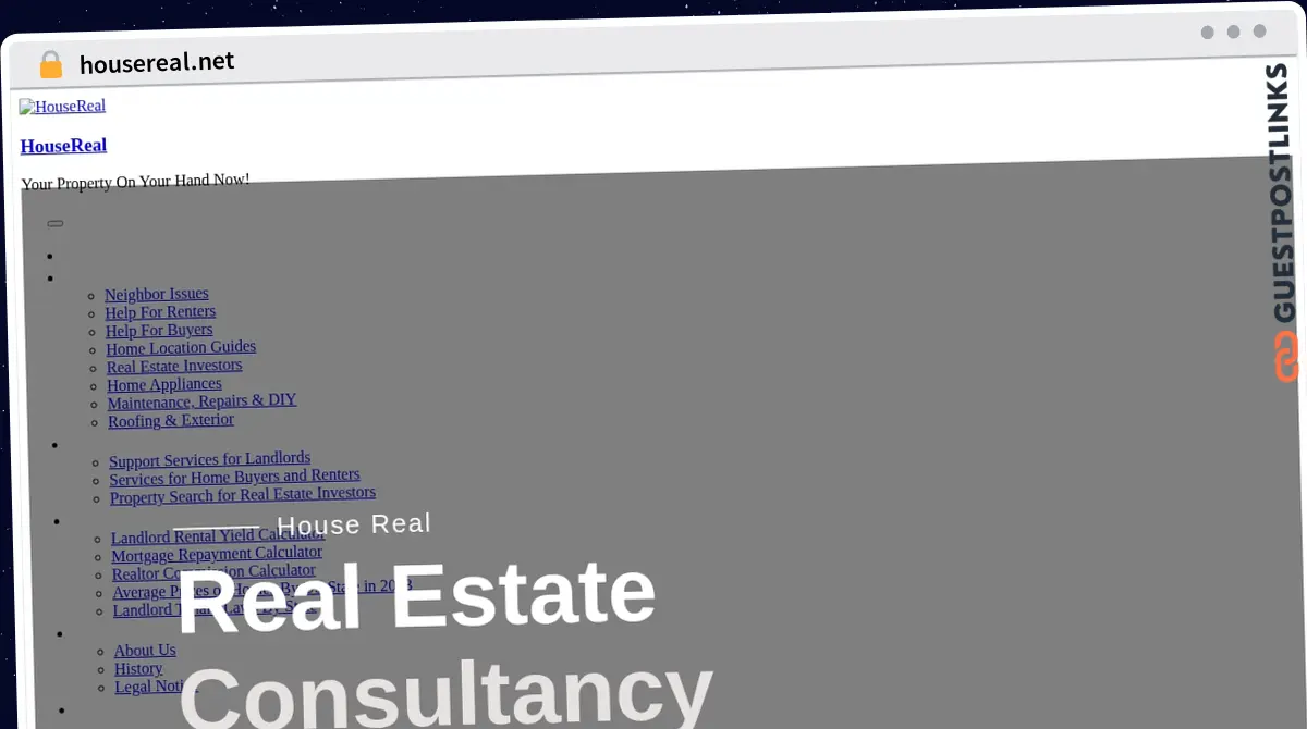 Publish Guest Post on housereal.net
