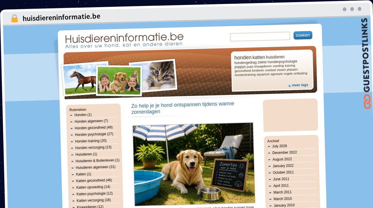 Publish Guest Post on huisdiereninformatie.be