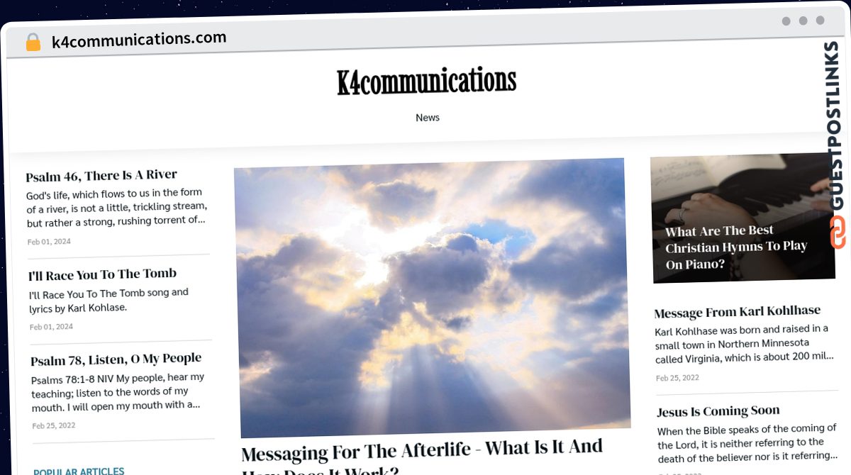 Publish Guest Post on k4communications.com