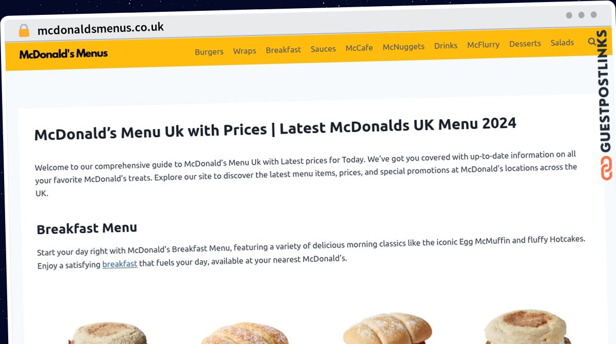 Publish Guest Post on mcdonaldsmenus.co.uk