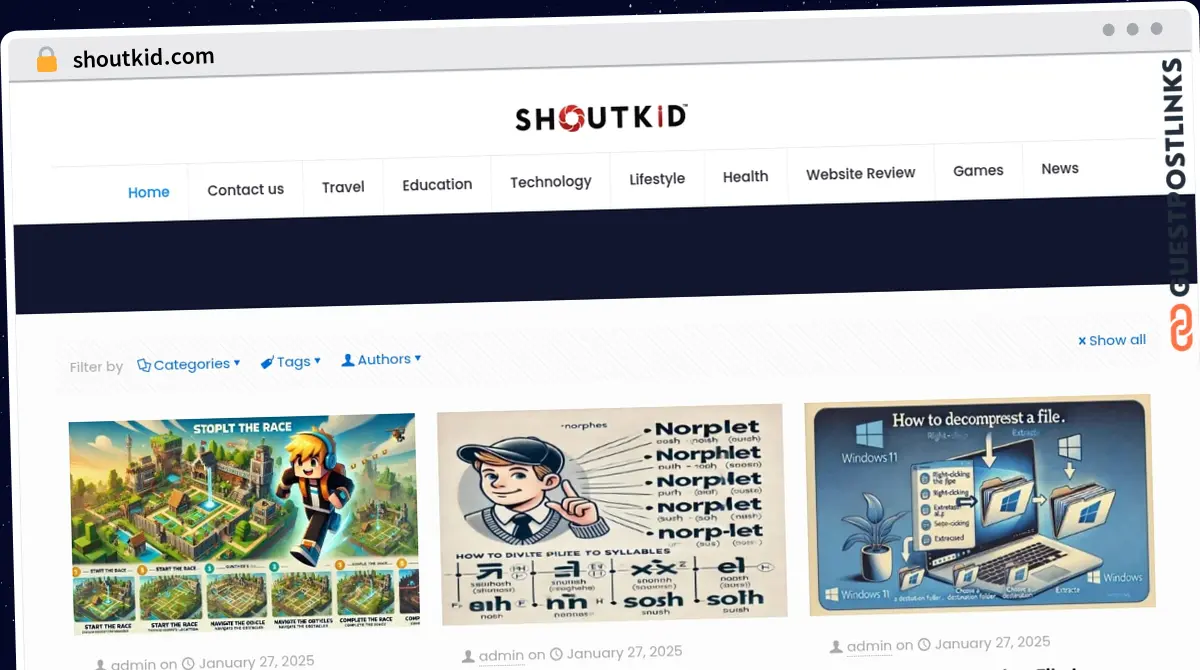 Publish Guest Post on shoutkid.com