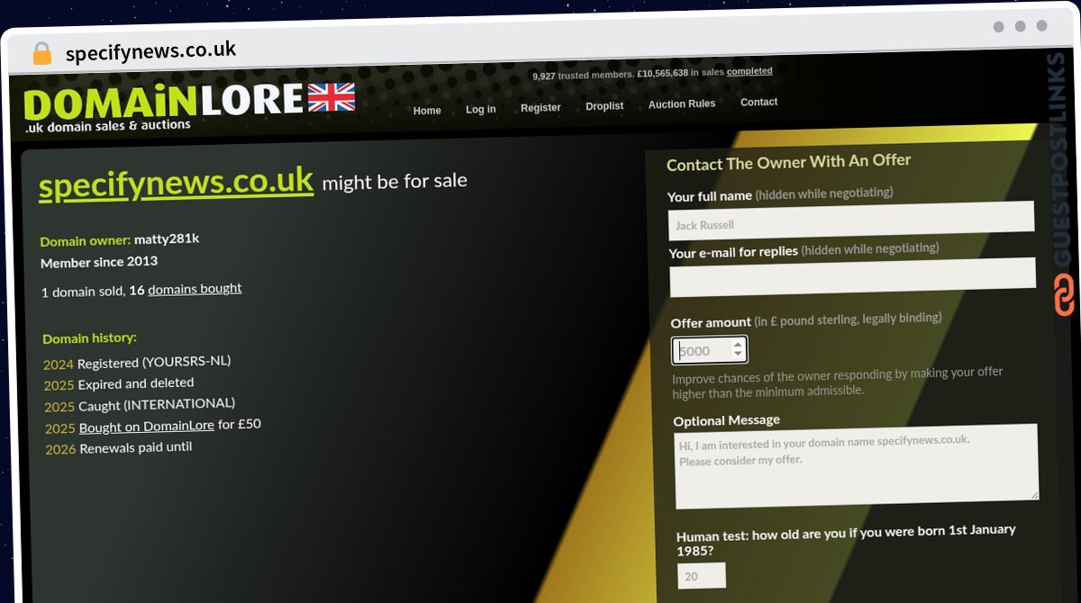 Publish Guest Post on specifynews.co.uk