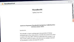 Publish Guest Post on thoradhealth.uk