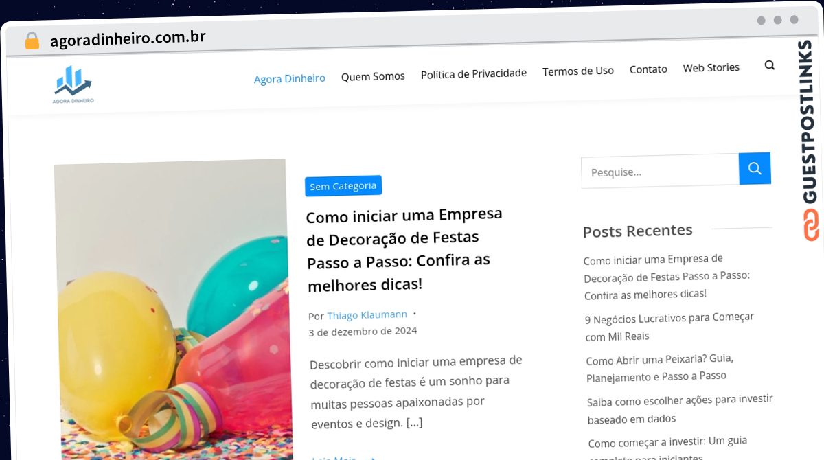 Publish Guest Post on agoradinheiro.com.br