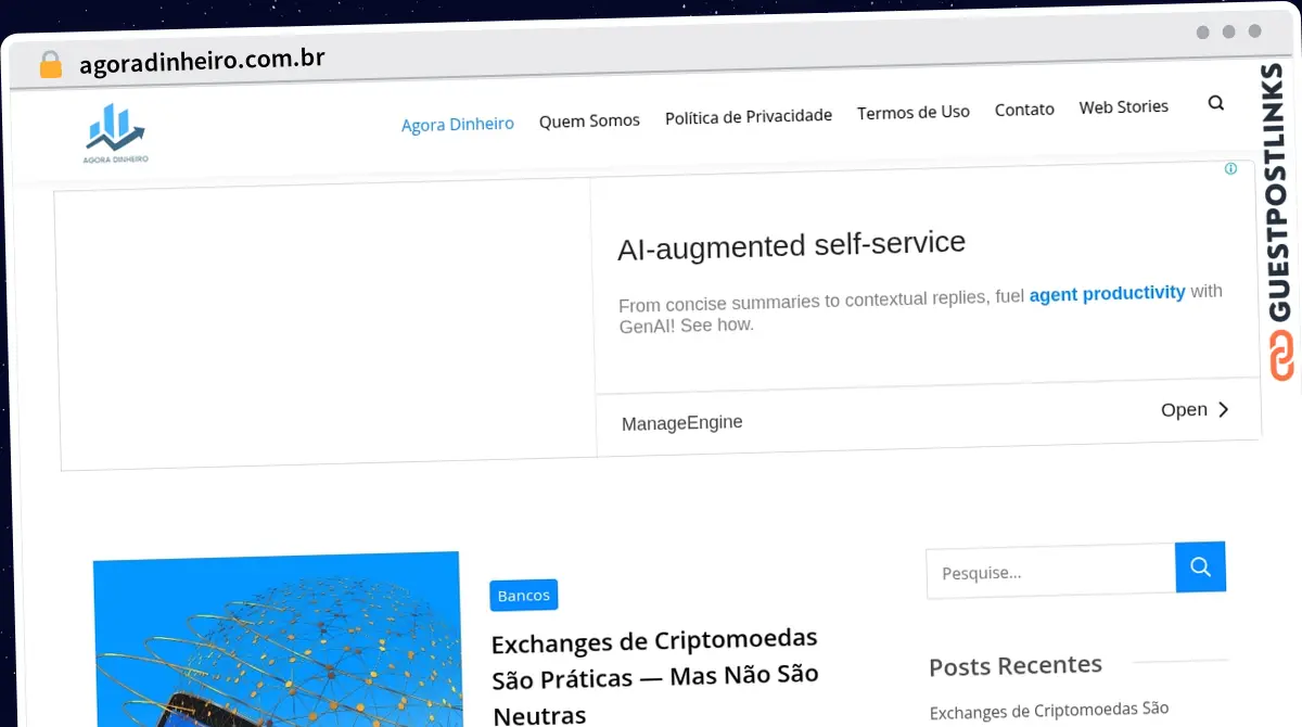 Publish Guest Post on agoradinheiro.com.br