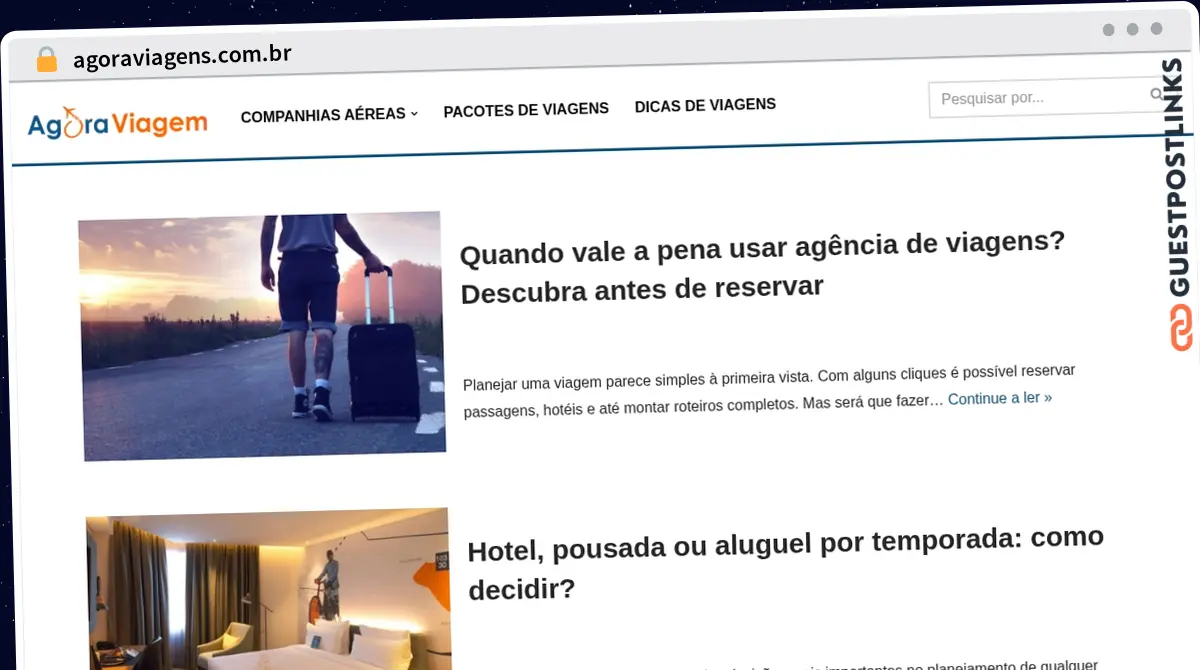 Publish Guest Post on agoraviagens.com.br