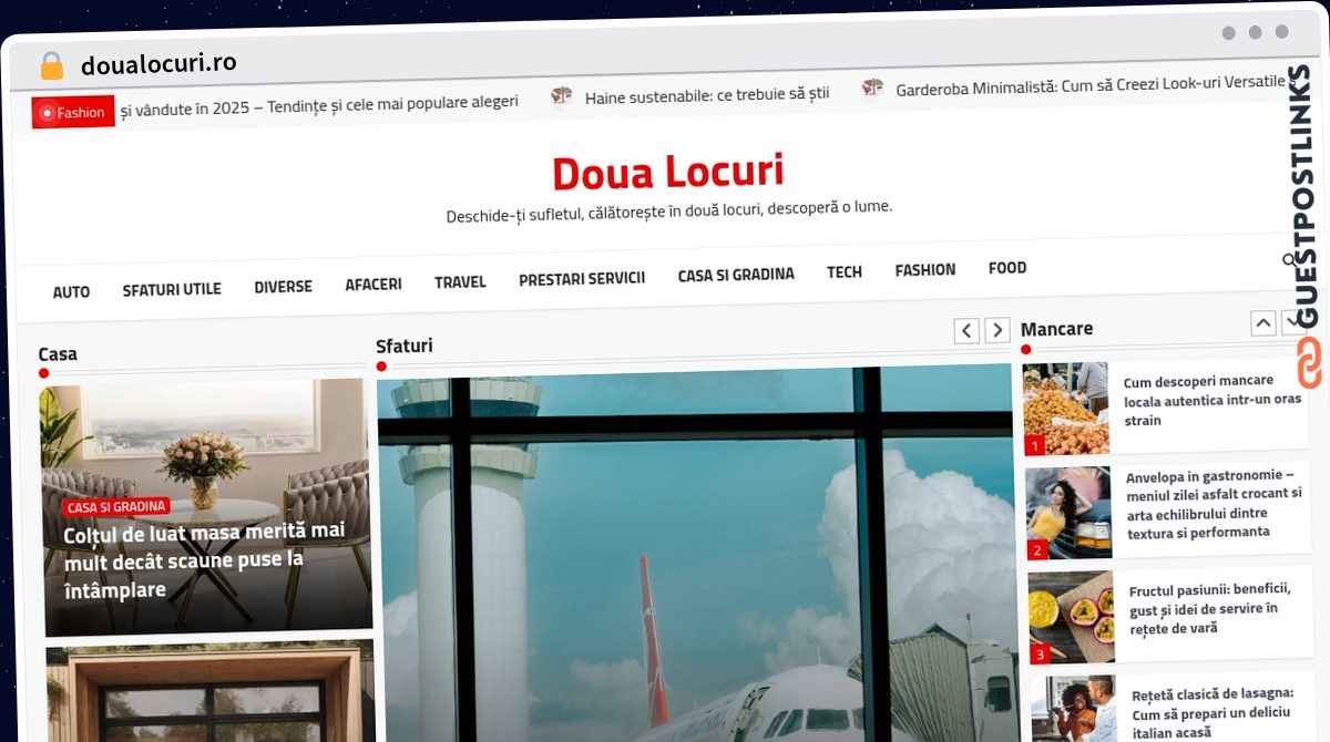 Publish Guest Post on doualocuri.ro