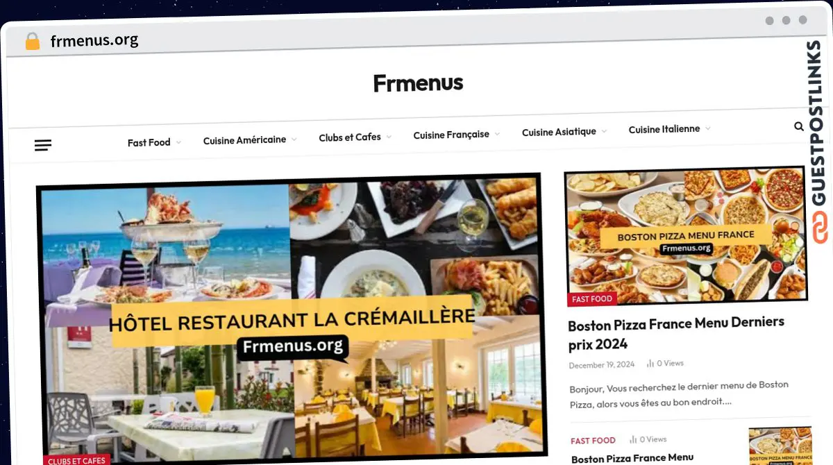 Publish Guest Post on frmenus.org