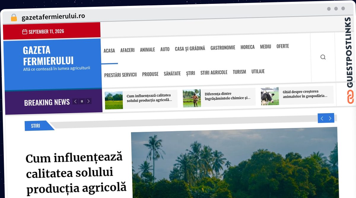 Publish Guest Post on gazetafermierului.ro