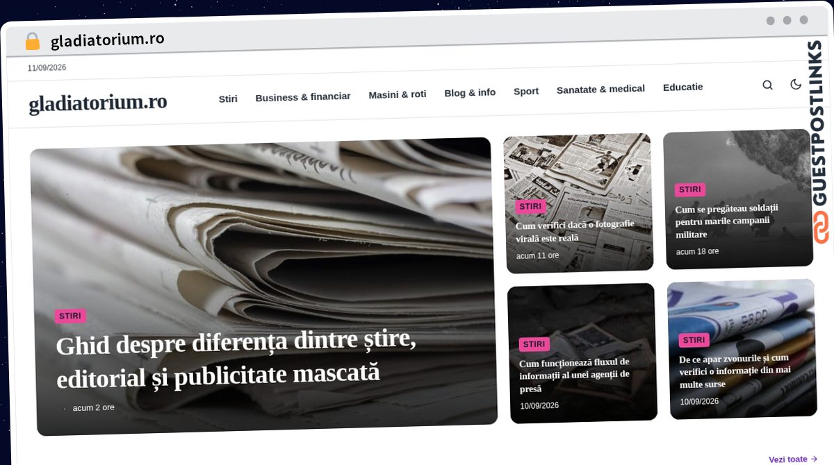 Publish Guest Post on gladiatorium.ro