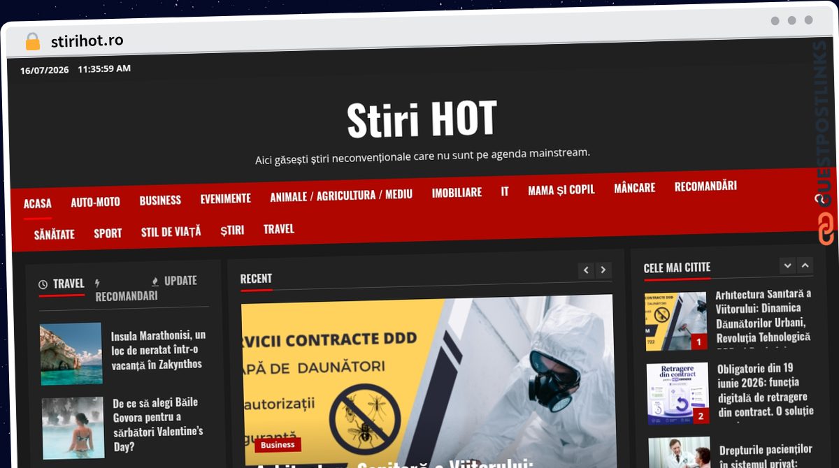 Publish Guest Post on stirihot.ro