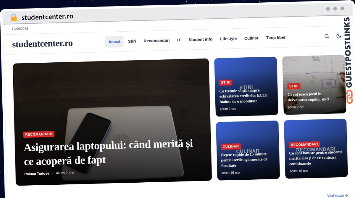 Publish Guest Post on studentcenter.ro