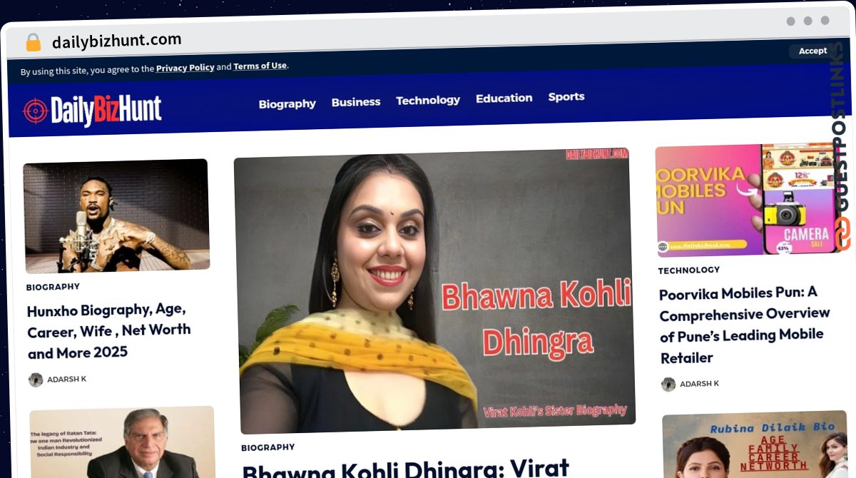 Publish Guest Post on dailybizhunt.com
