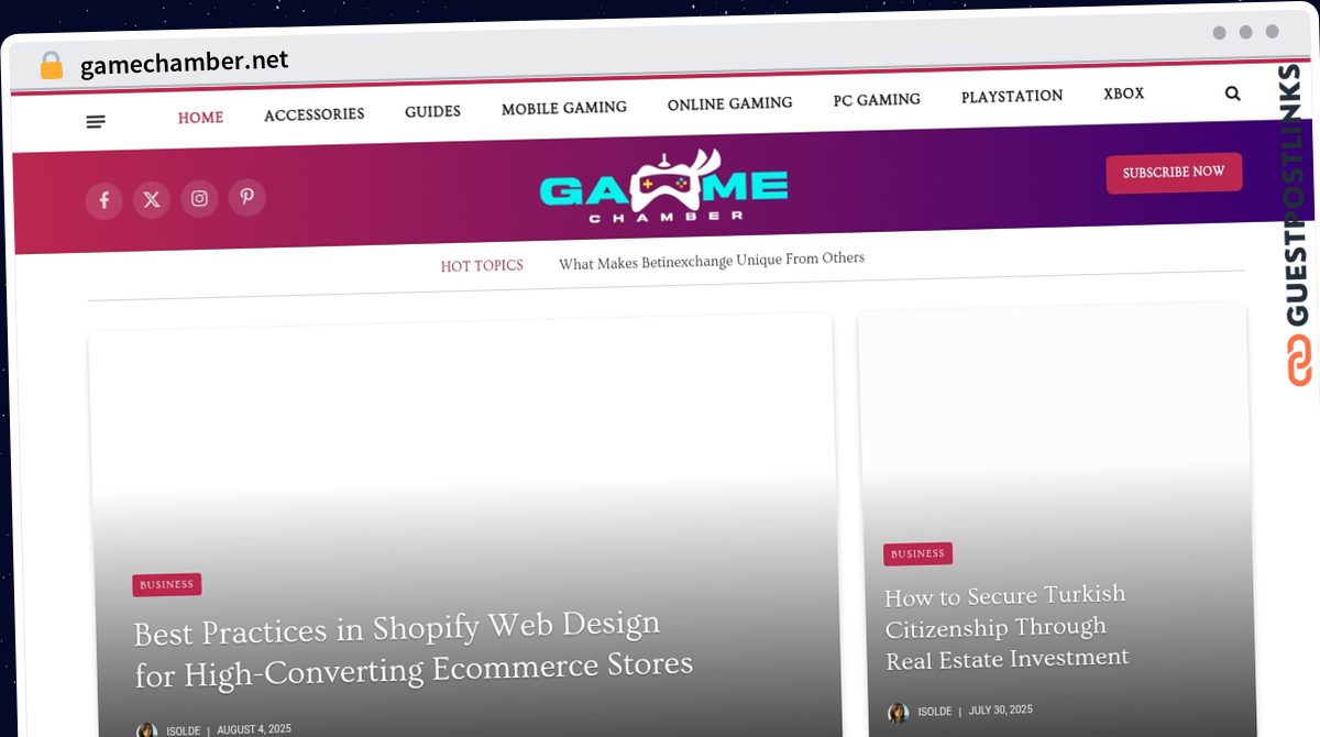 Publish Guest Post on gamechamber.net