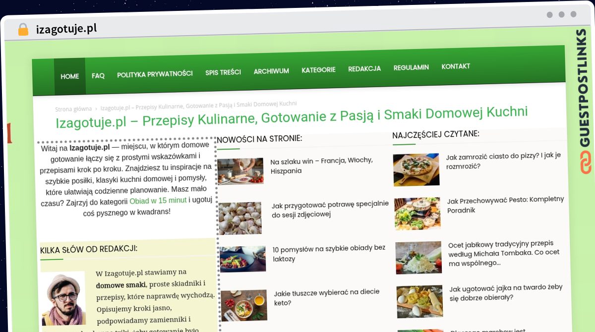 Publish Guest Post on izagotuje.pl