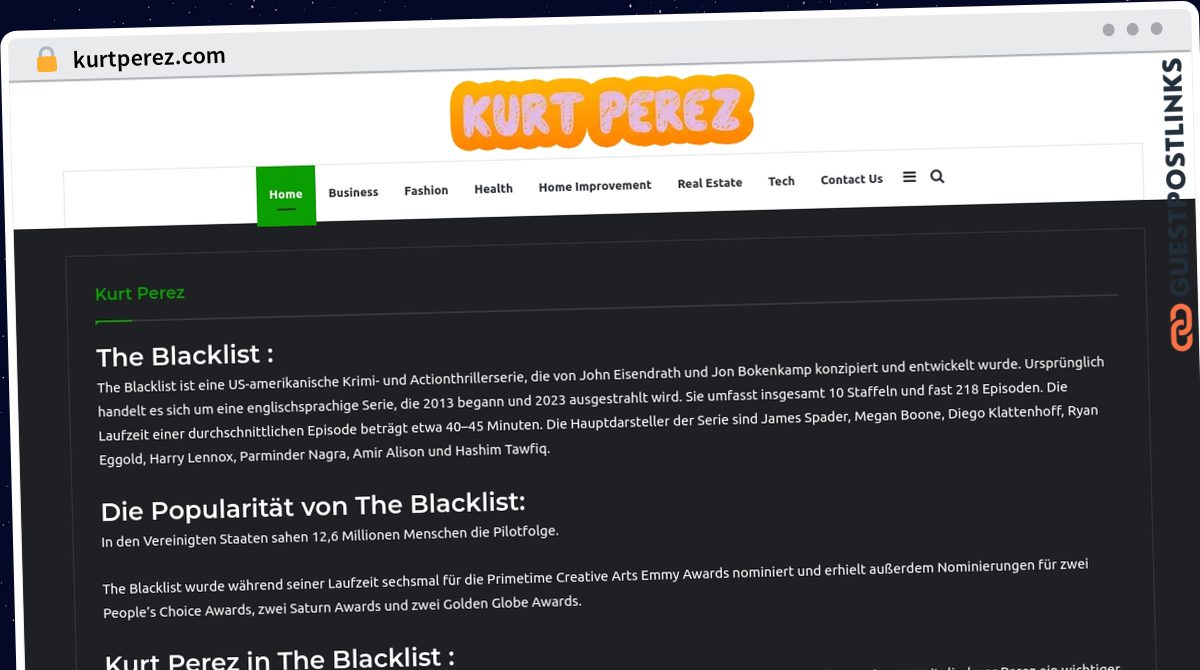 Publish Guest Post on kurtperez.com