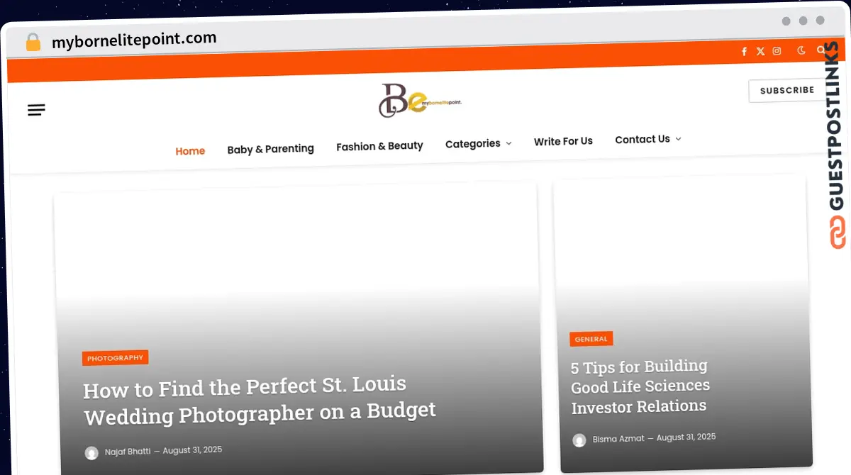 Publish Guest Post on mybornelitepoint.com