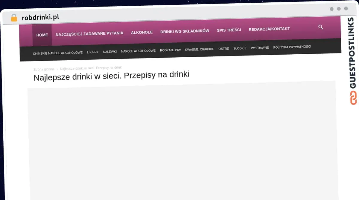 Publish Guest Post on robdrinki.pl