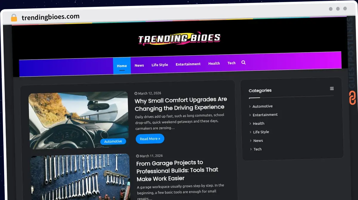 Publish Guest Post on trendingbioes.com
