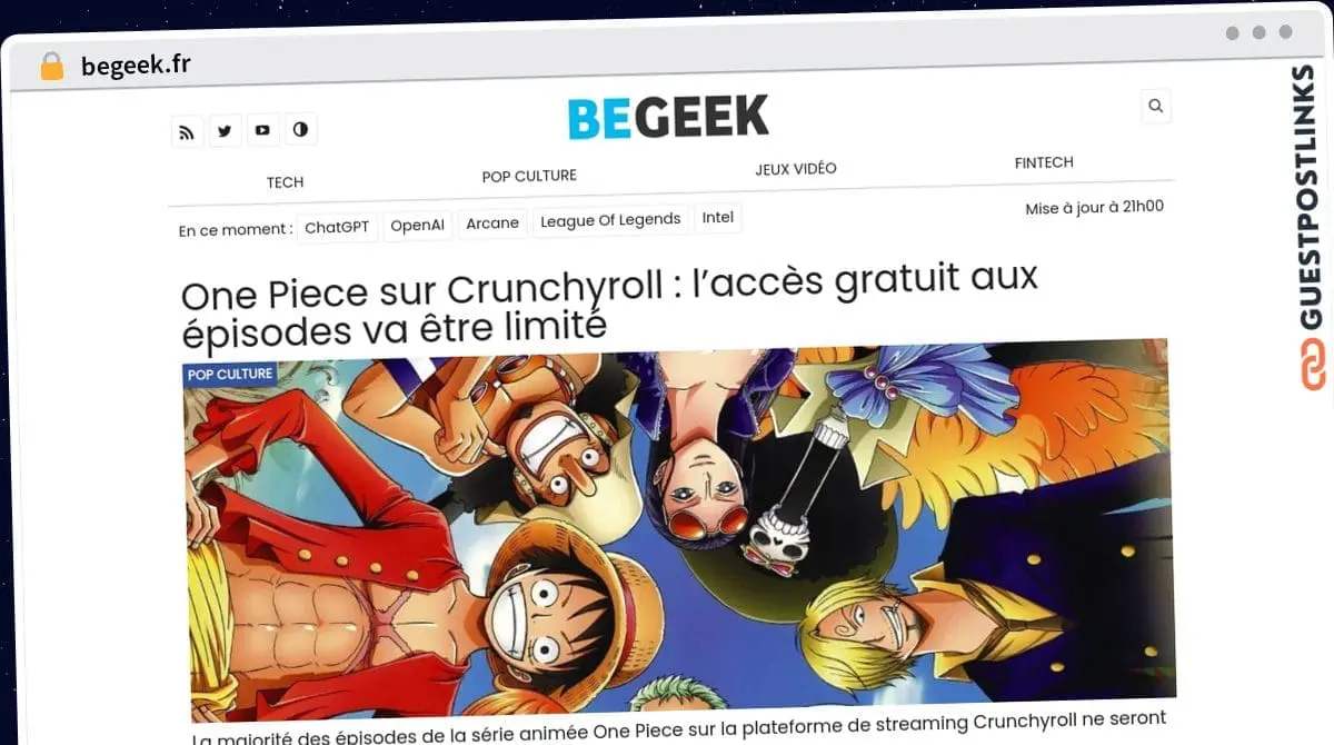 Publish Guest Post on begeek.fr