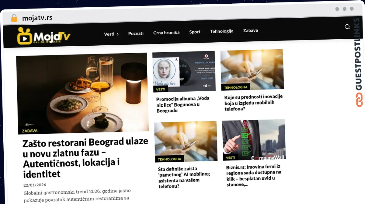 Publish Guest Post on mojatv.rs