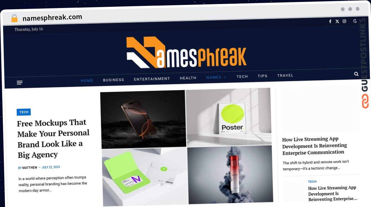 Publish Guest Post on namesphreak.com