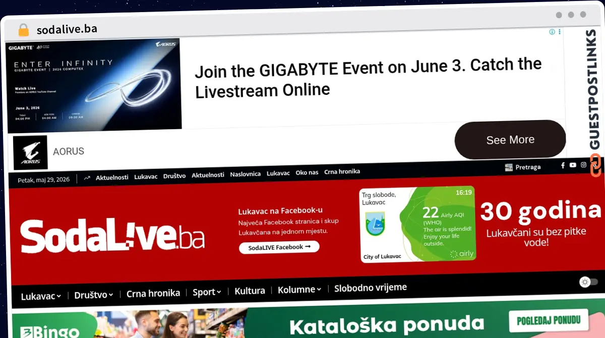 Publish Guest Post on sodalive.ba