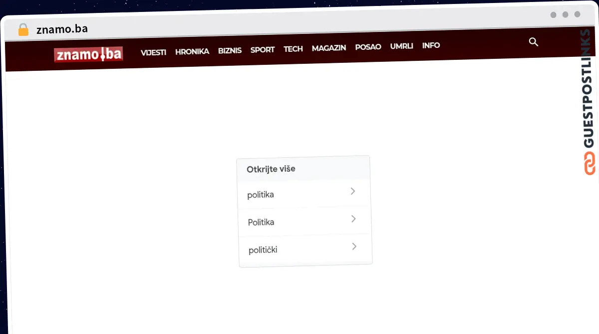 Publish Guest Post on znamo.ba