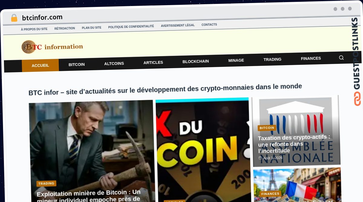 Publish Guest Post on btcinfor.com