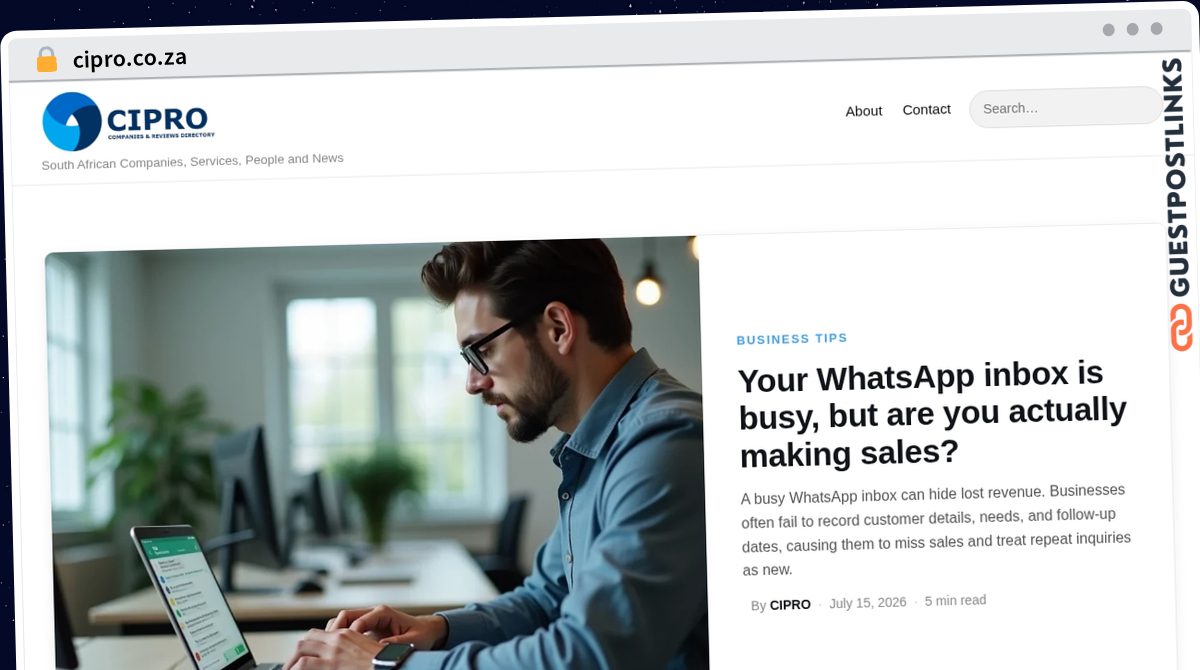 Publish Guest Post on cipro.co.za