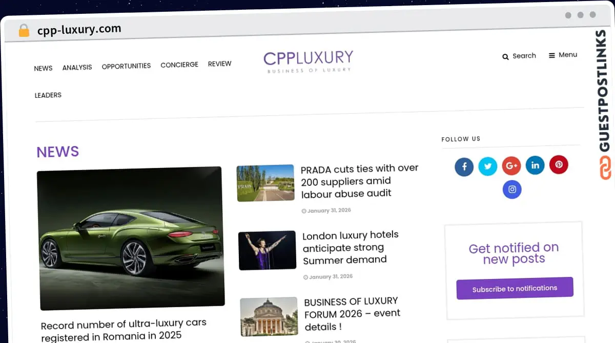 Publish Guest Post on cpp-luxury.com