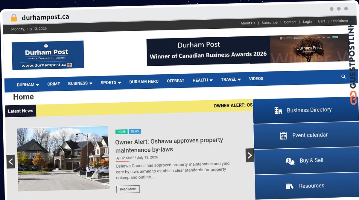 Publish Guest Post on durhampost.ca