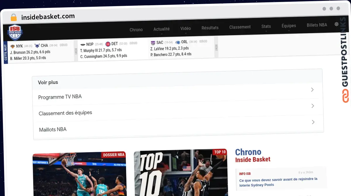 Publish Guest Post on insidebasket.com