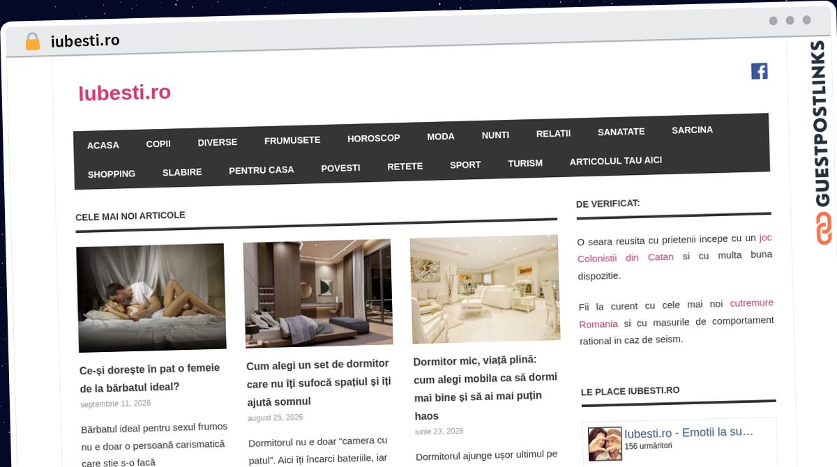 Publish Guest Post on iubesti.ro