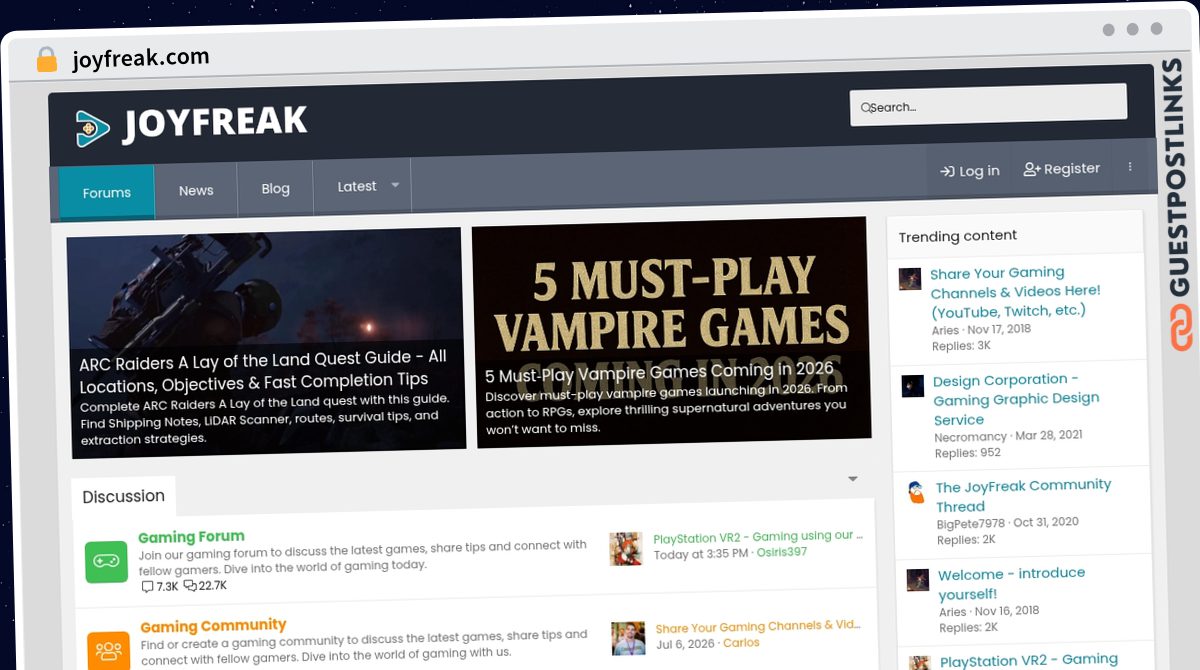 Publish Guest Post on joyfreak.com