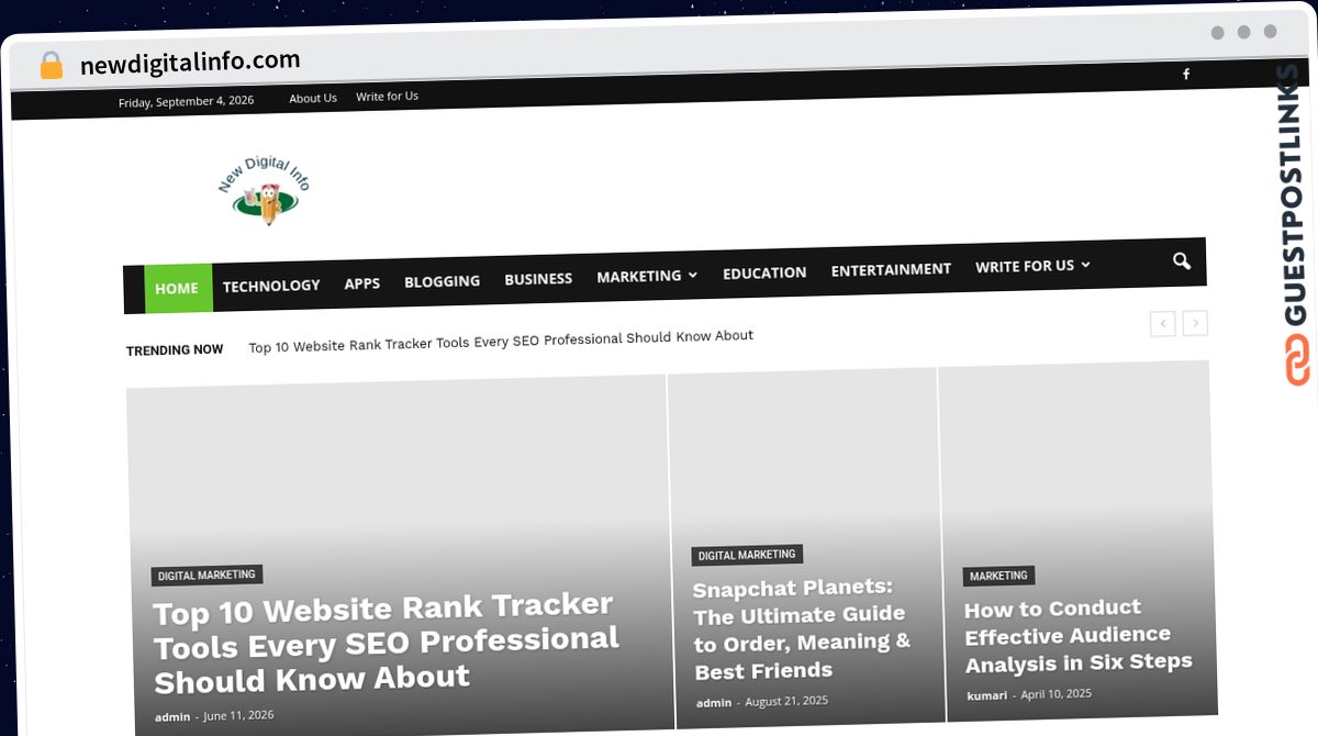Publish Guest Post on newdigitalinfo.com